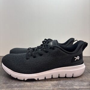 KURU Flex Via Women's 9.5 Sneaker Jet Black White Mesh Lace Up Shoe Running
